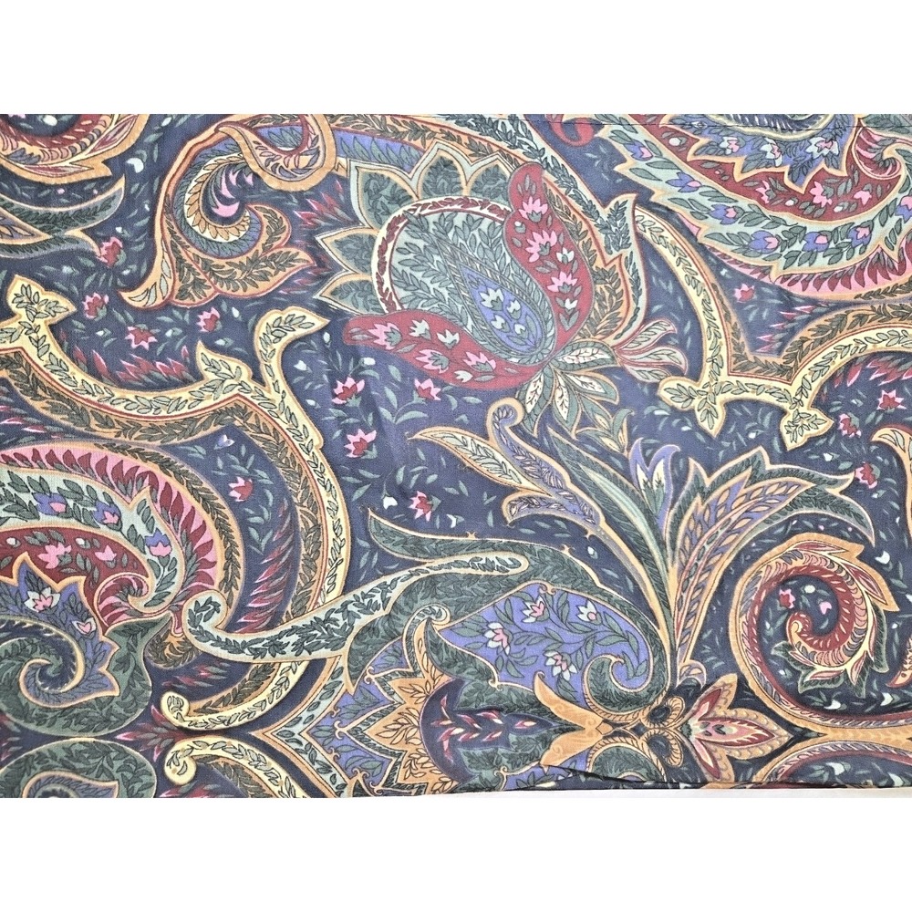 2 Vtg 90s Croscill Valances Jacobean Paisley Rod Pocket Jewel Tones 17.5x88